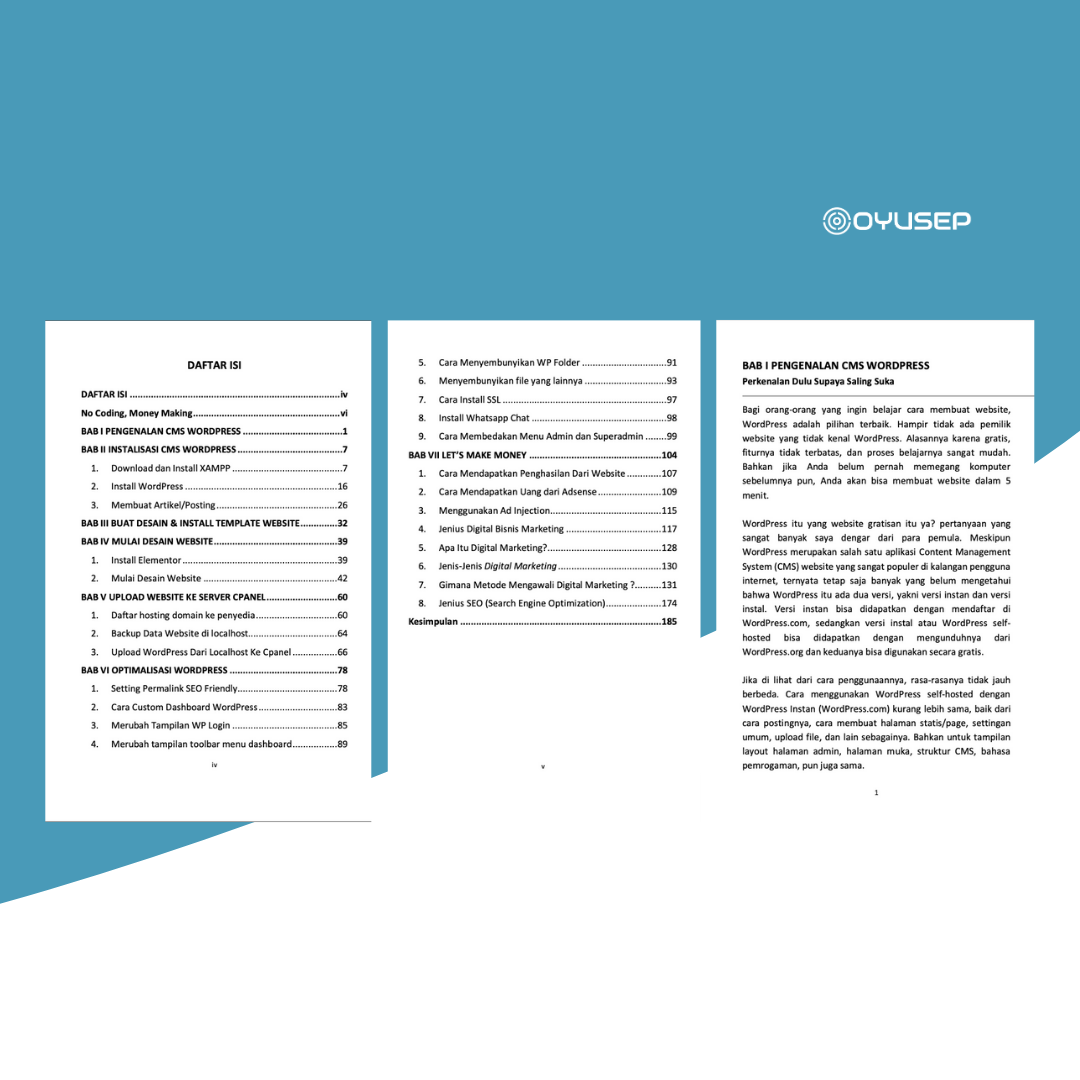 (E-Book) Belajar Web WordPress : No Coding, Money Making Siapapun Bisa Jadi Web Developer
